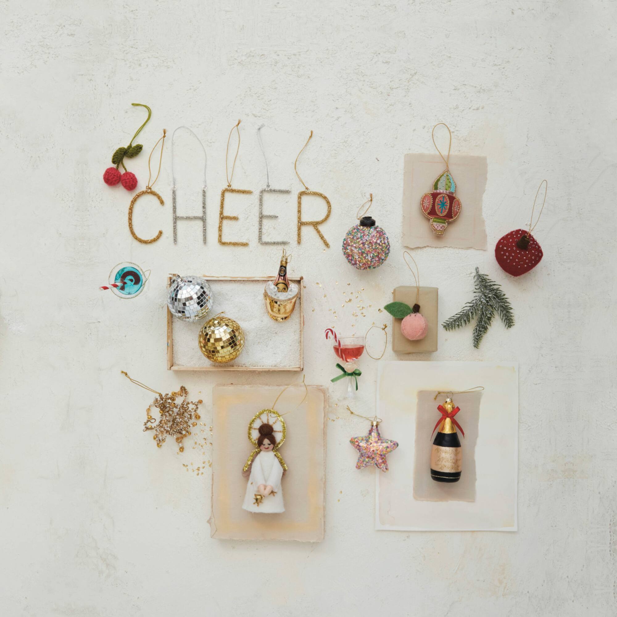Hello Honey® 5.25" Glass Champagne Bottle Ornament with Bow